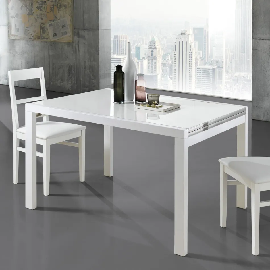 Mesa Extensível até 240 cm em Madeira Lacada Design Made in Italy - Jacobs Viadurini