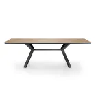 Mesa Extensível até 240 cm em Metal Preto e MDF - Donzella Viadurini