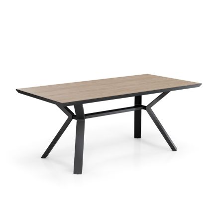 Mesa Extensível até 240 cm em Metal Preto e MDF - Donzella Viadurini