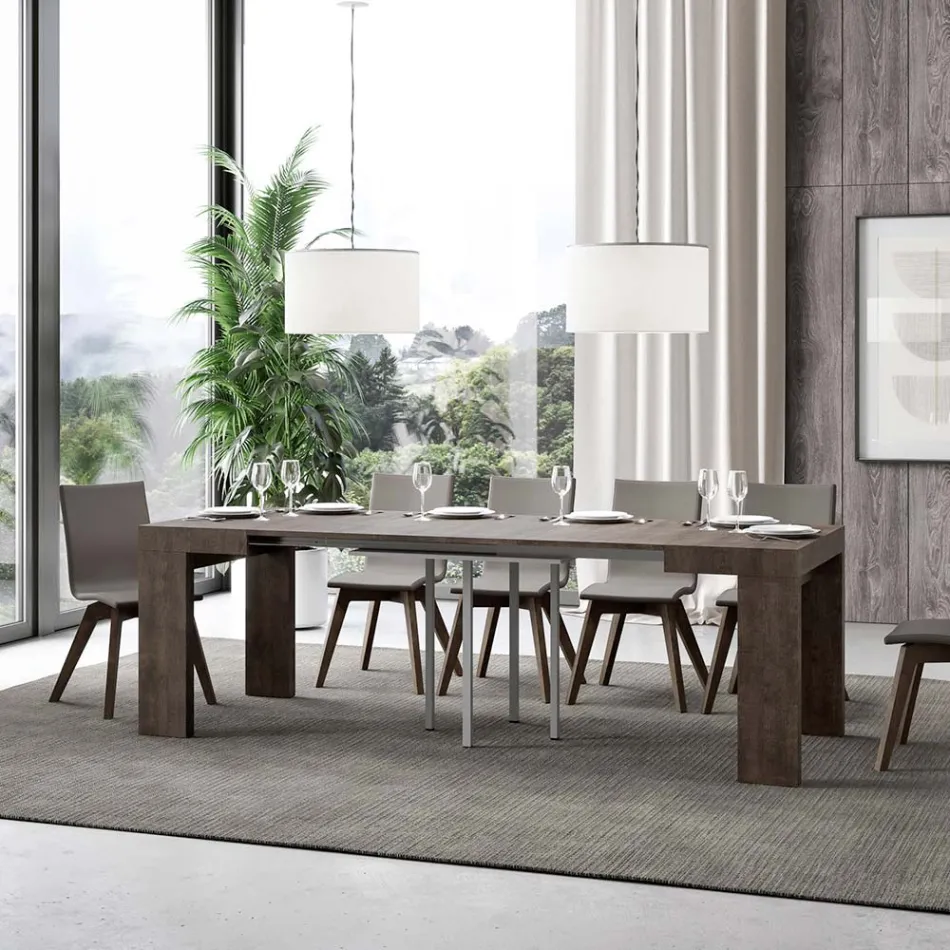 Mesa extensível até 246 cm em micropartículas de madeira Made in Italy - Árvore Viadurini