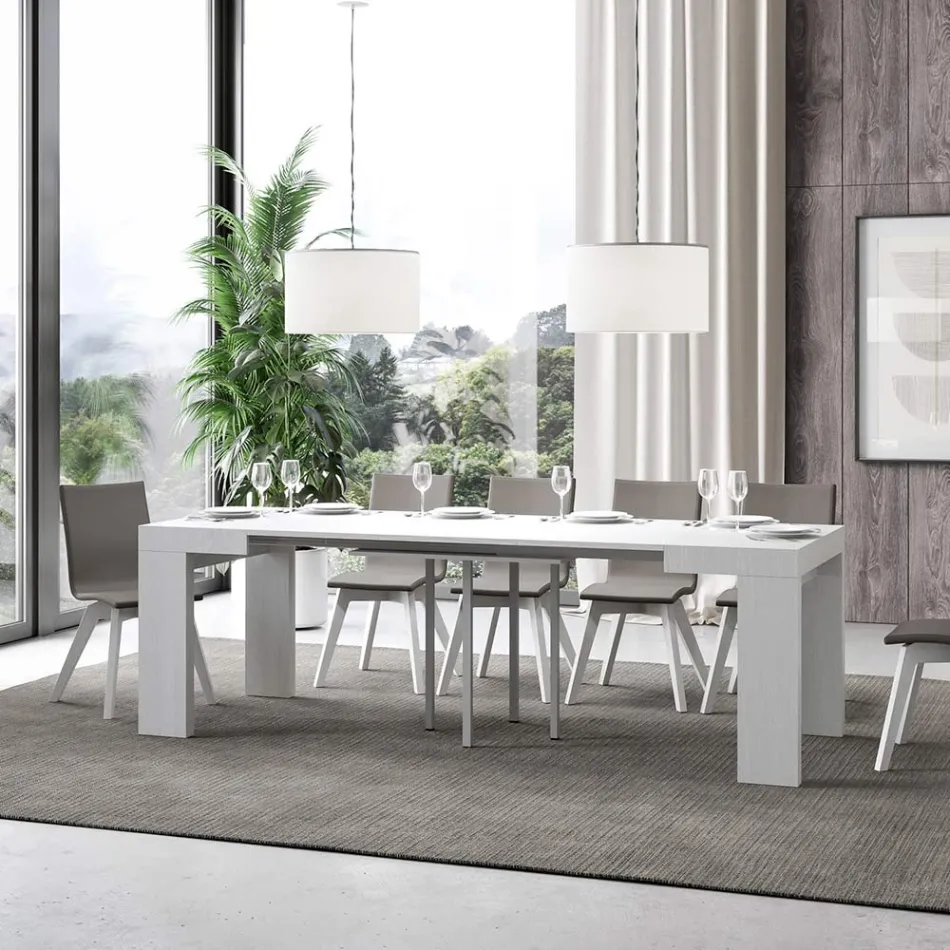 Mesa extensível até 246 cm em micropartículas de madeira Made in Italy - Árvore Viadurini