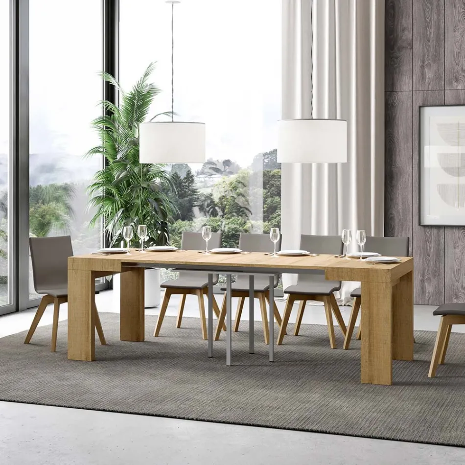 Mesa extensível até 246 cm em micropartículas de madeira Made in Italy - Árvore Viadurini
