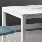 Mesa extensível até 260 cm com tampo melamínico com acabamento Calacatta - Shaila Viadurini