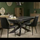 Mesa extensível 260 cm em metal e pedra sintética - Underwater Viadurini