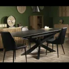 Mesa extensível 260 cm em metal e pedra sintética - Underwater Viadurini