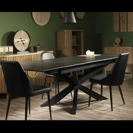 Mesa extensível 260 cm em metal e pedra sintética - Underwater Viadurini