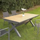 Mesa Extensível 263 cm em Alumínio e Teca Maciça - Lilia Viadurini