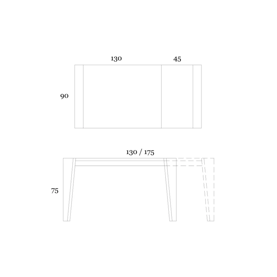 Mesa extensível até 265 cm em madeira de nogueira Canaletto Made in Italy - Orchidea Viadurini