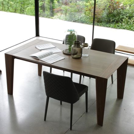 Mesa extensível até 265 cm em madeira de nogueira Canaletto Made in Italy - Orchidea Viadurini
