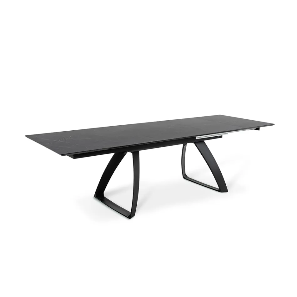 Mesa extensível até 270 cm com tampo em HPL e base em alumínio - Villongo Viadurini