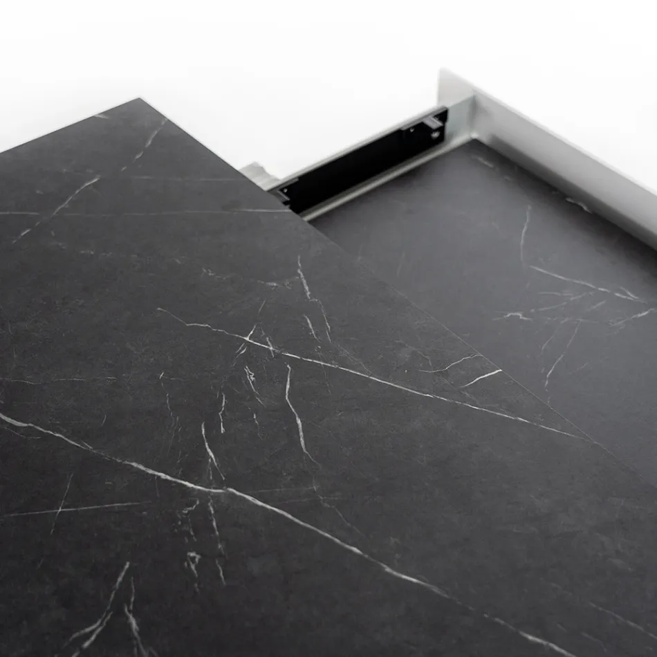 Mesa extensível até 270 cm com tampo em HPL e base em alumínio - Villongo Viadurini