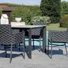 Mesa extensível até 276 cm com estrutura em alumínio com efeito madeira - Ovara Viadurini