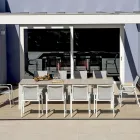 Mesa extensível até 276 cm com estrutura em alumínio com efeito madeira - Ovara Viadurini