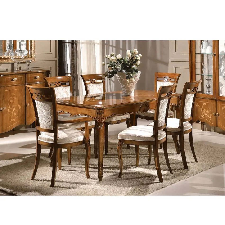 Mesa extensível até 280 cm em Bassano Walnut Wood Made in Italy - Caligola Viadurini