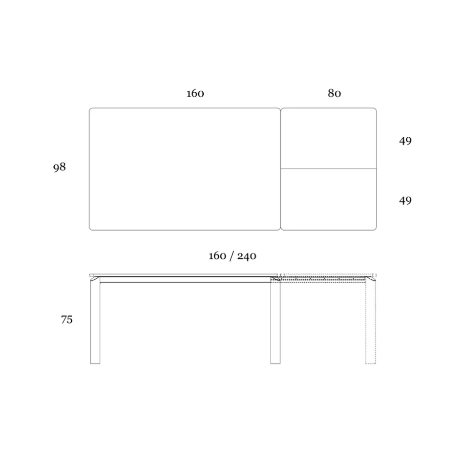 Mesa extensível até 298 cm em cerâmica e metal Made in Italy - Tulip Viadurini