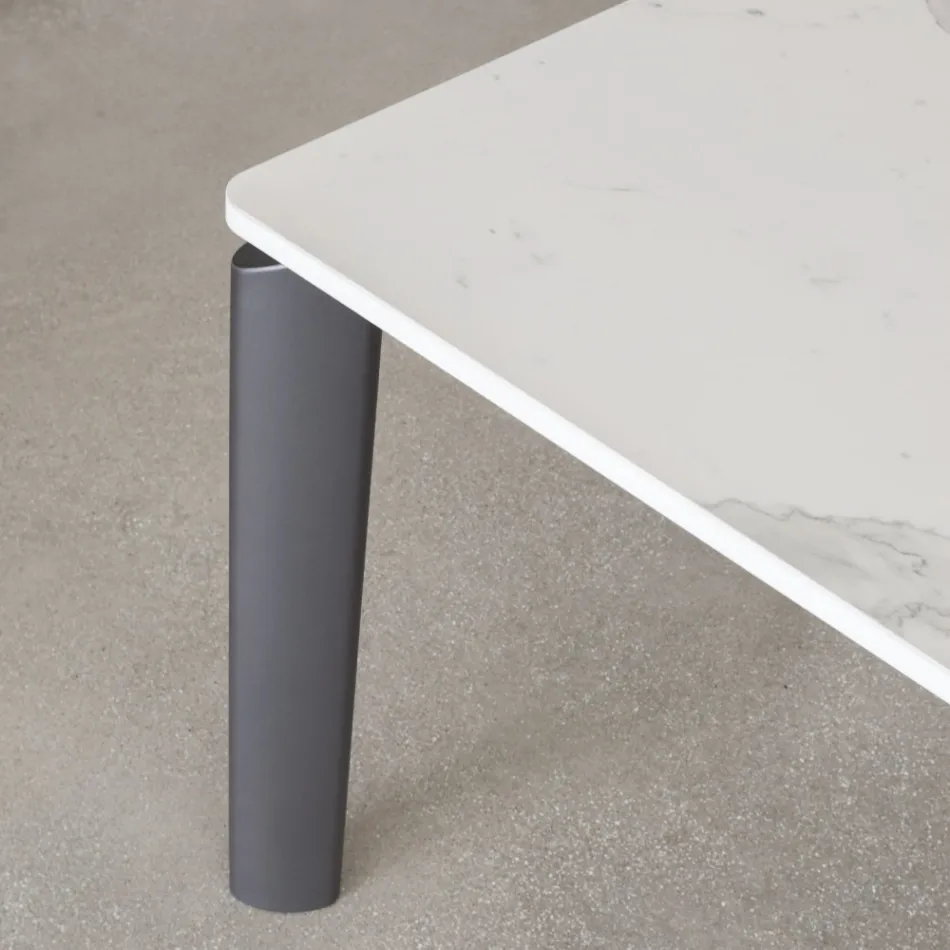 Mesa extensível até 298 cm em cerâmica e metal Made in Italy - Tulip Viadurini