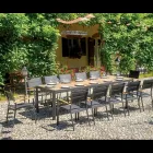 Mesa Extensível até 300 cm com Pés Deslizantes em Alumínio e Teca - Felix Viadurini