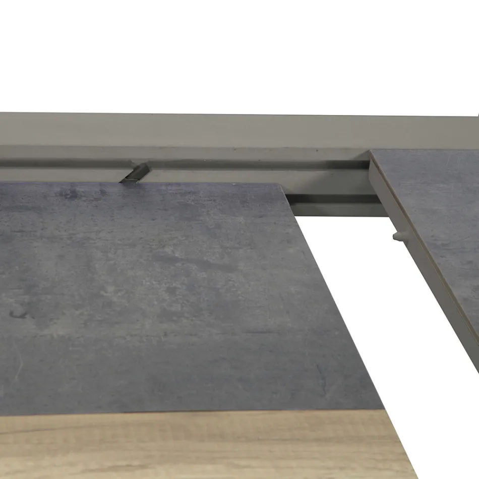 Mesa extensível de 300 cm em alumínio com inserções em HPL - Righello Viadurini