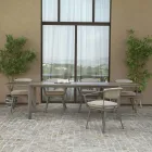 Mesa extensível de 300 cm em alumínio com inserções em HPL - Righello Viadurini