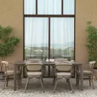 Mesa extensível de 300 cm em alumínio com inserções em HPL - Righello Viadurini