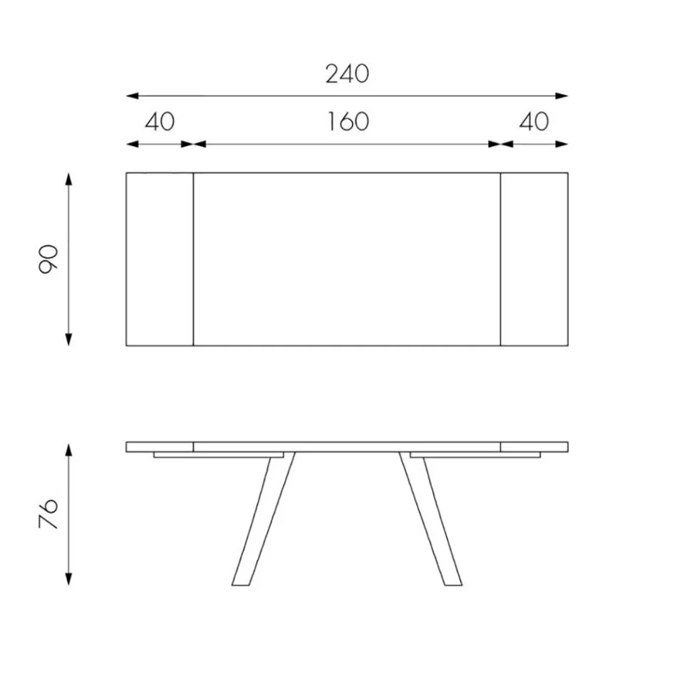 Mesa Extensível até 300 cm em Folheado de Carvalho e Base em Alumínio - Travis Viadurini