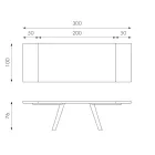 Mesa Extensível até 300 cm em Folheado de Carvalho e Base em Alumínio - Travis Viadurini