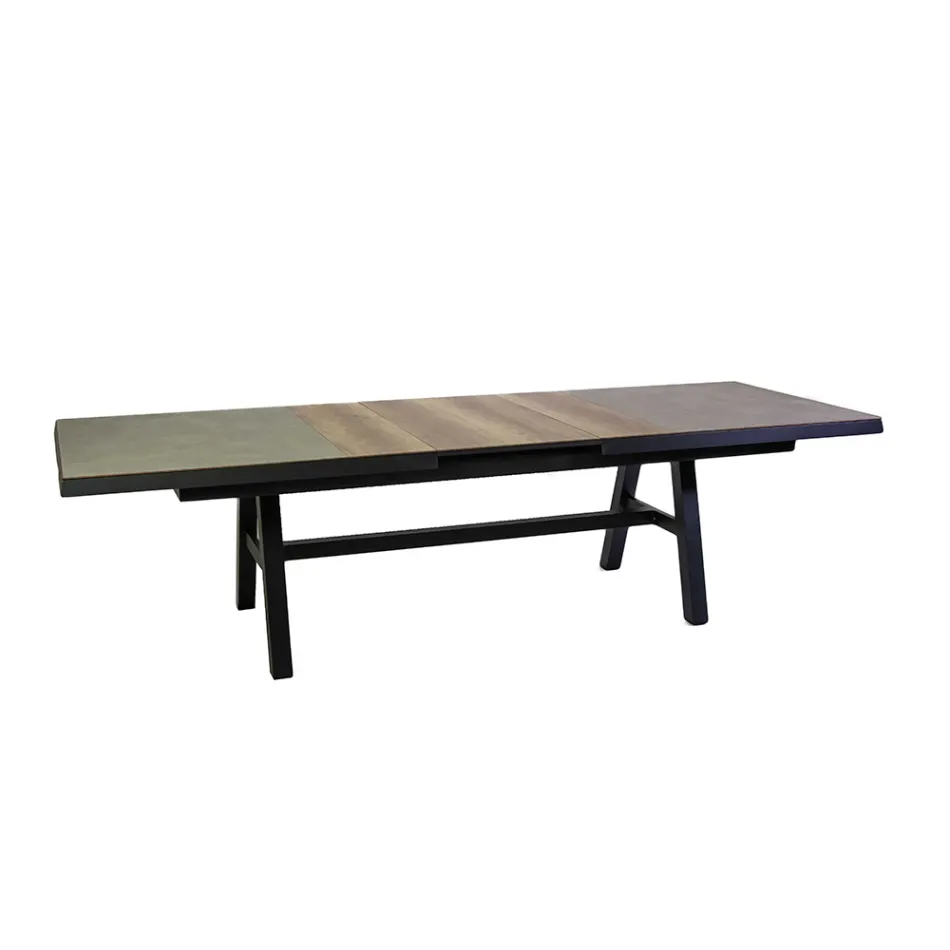 Mesa extensível 303 cm em alumínio com tampo HPL - Righello Viadurini