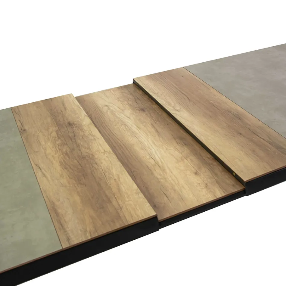 Mesa extensível 303 cm em alumínio com tampo HPL - Righello Viadurini