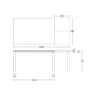 Mesa Extensível 310 cm com Tampo Laminado e Base Metálica - Spilla Viadurini