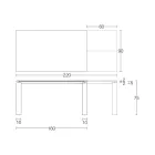 Mesa Extensível 310 cm com Tampo Laminado e Base Metálica - Spilla Viadurini