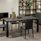 Mesa Extensível 310 cm com Tampo Laminado e Base Metálica - Spilla Viadurini