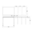 Mesa Extensível 310 cm com Tampo Laminado e Base Metálica - Spilla Viadurini