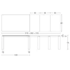 Mesa Extensível 310 cm com Tampo Laminado e Base Metálica - Spilla Viadurini