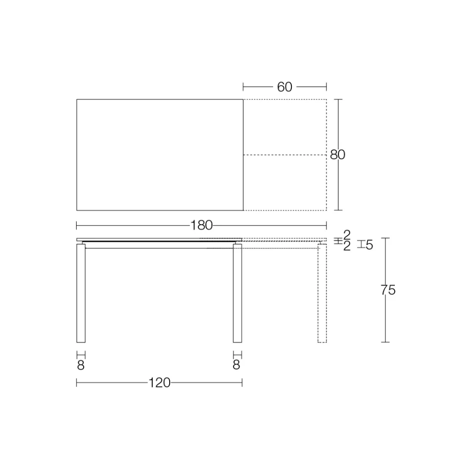 Mesa Extensível 310 cm com Tampo Laminado e Base Metálica - Spilla Viadurini