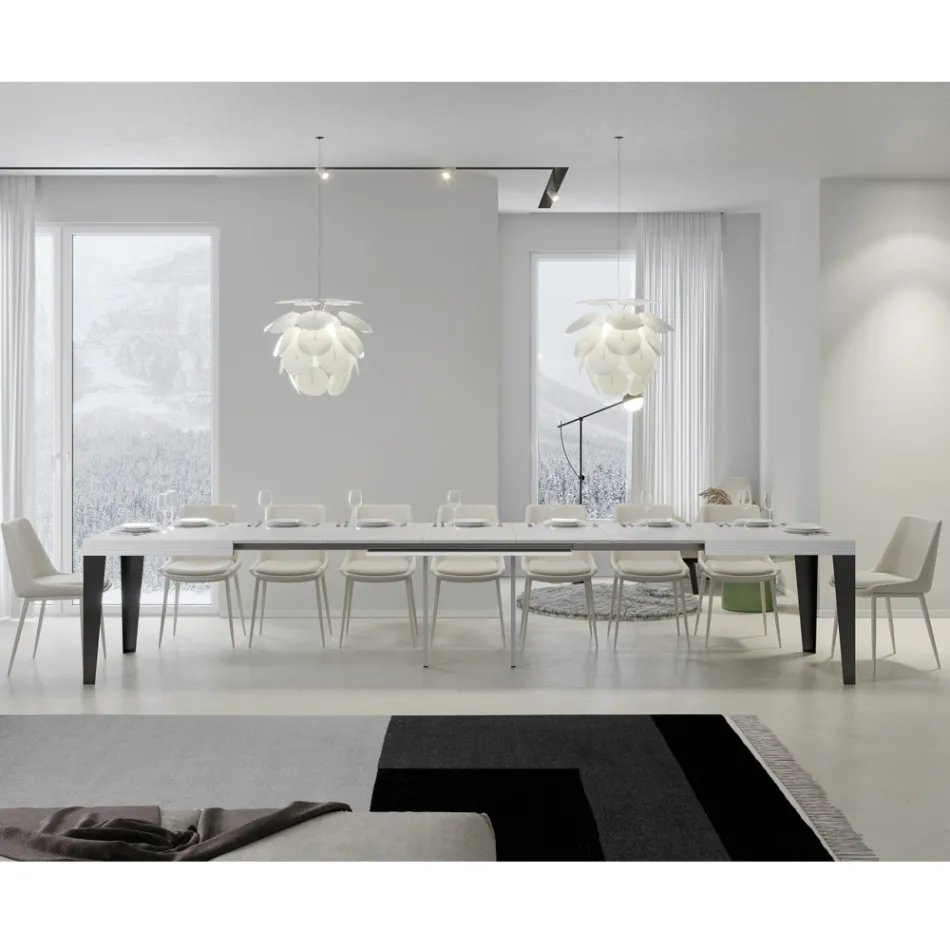 Mesa extensível até 440 cm em diferentes tamanhos e acabamentos Made in Italy - Praia Viadurini