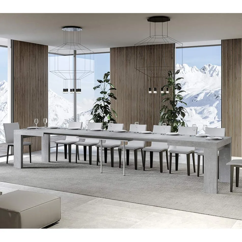 Mesa extensível até 440 cm em micropartículas de madeira Made in Italy - Árvore Viadurini