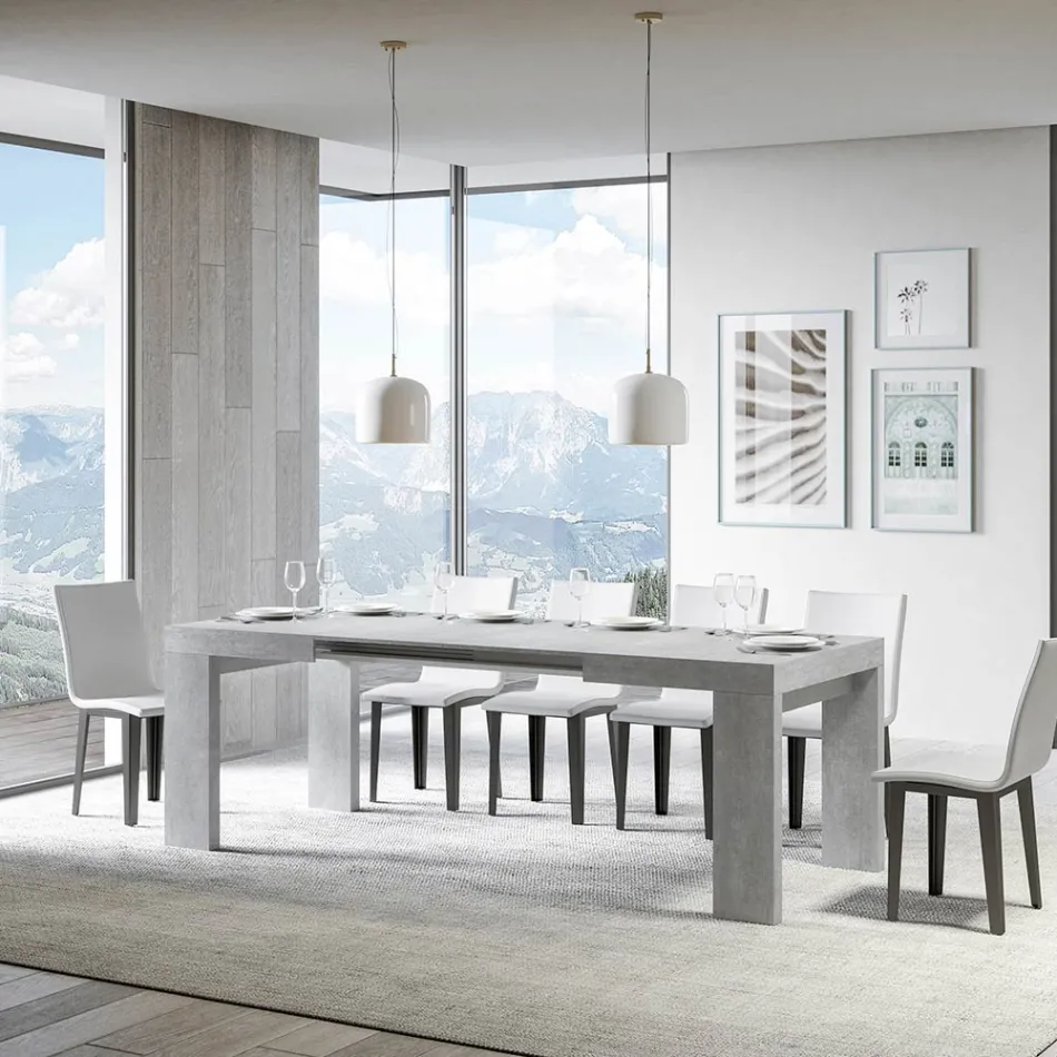 Mesa extensível até 440 cm em micropartículas de madeira Made in Italy - Árvore Viadurini