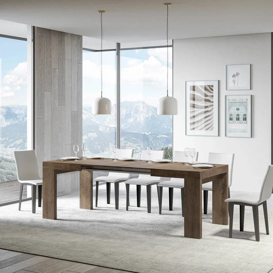 Mesa extensível até 440 cm em micropartículas de madeira Made in Italy - Árvore Viadurini