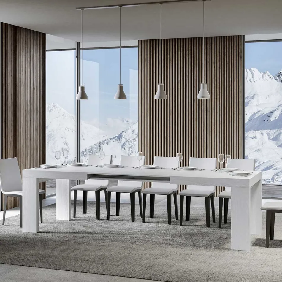 Mesa extensível até 440 cm em micropartículas de madeira Made in Italy - Árvore Viadurini