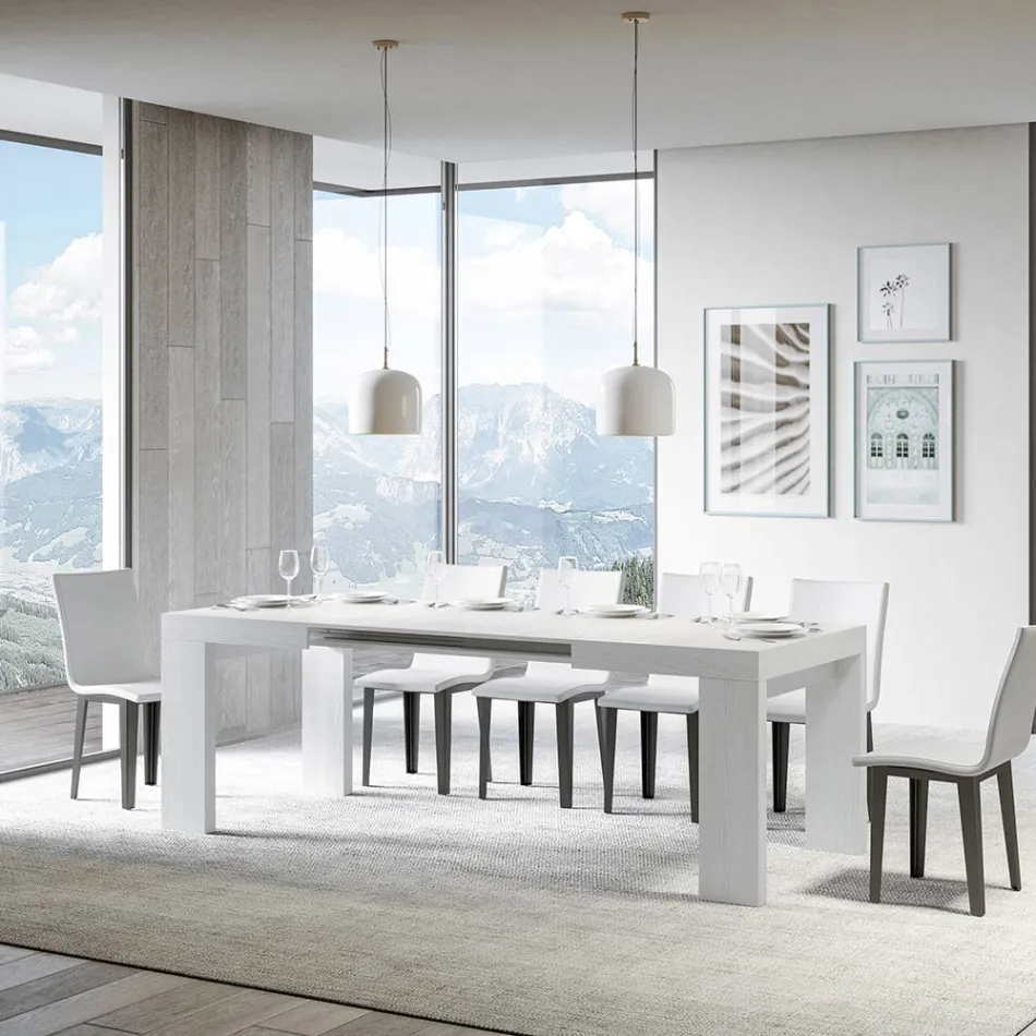 Mesa extensível até 440 cm em micropartículas de madeira Made in Italy - Árvore Viadurini