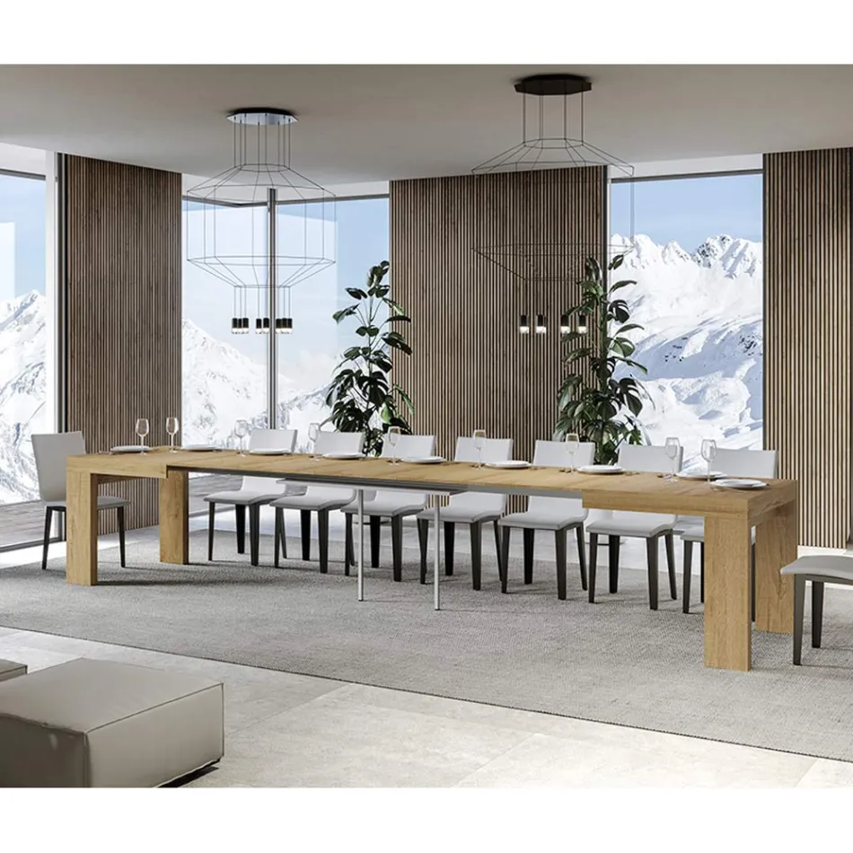 Mesa extensível até 440 cm em micropartículas de madeira Made in Italy - Árvore Viadurini