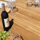 Mesa Borboleta Extensível até 210 cm em Alumínio e Tampo em Teca - Incanto Viadurini