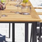 Mesa Borboleta Extensível até 210 cm em Alumínio e Tampo Teca - Incanto Viadurini