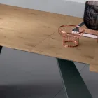 Mesa extensível com extensão central em madeira folheada - Aperol Viadurini
