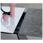 Mesa extensível com extensão lateral em vidro leitoso - Aperol Viadurini