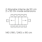 Mesa extensível com abertura central e borda dobrável Made in Italy - Dálmata Viadurini