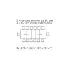 Mesa Extensível com Abertura Central Sincronizada em Laminado - Settimmio Viadurini