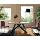 Mesa Extensível com Abertura Central Sincronizada em Laminado - Settimmio Viadurini