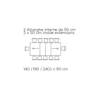 Mesa Extensível com Abertura Central Sincronizada em Laminado - Settimmio Viadurini