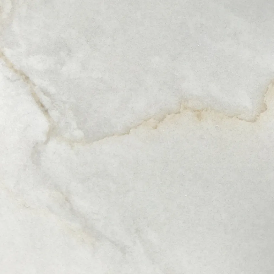 Mesa Extensível com Base em Aço e Tampo Cerâmico em Acabamento Mármore - Emilia  Viadurini